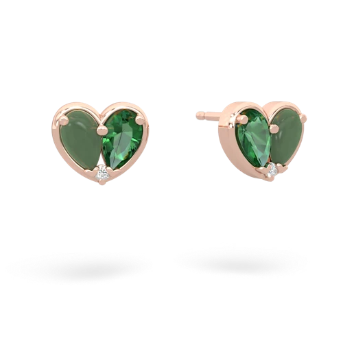 jade-lab emerald one heart earrings