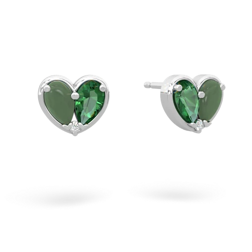 jade-lab emerald one heart earrings