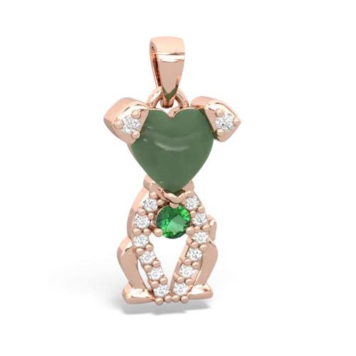 jade-lab emerald birthstone puppy pendant