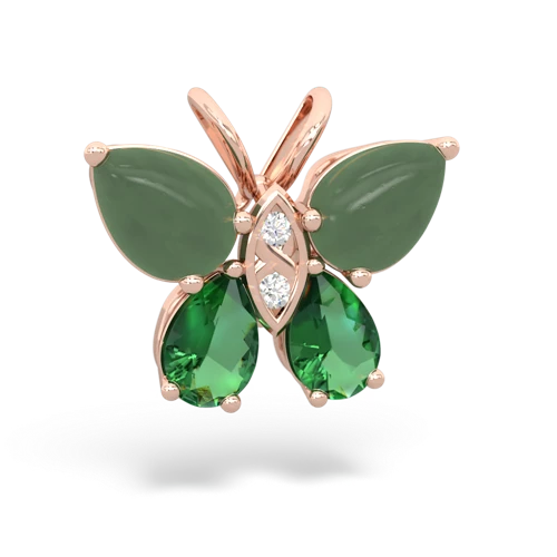 jade-lab emerald butterfly pendant
