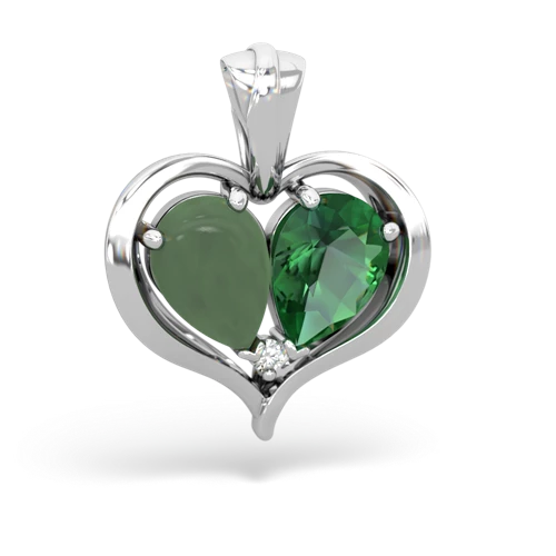 jade-lab emerald half heart whole pendant