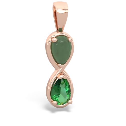 jade-lab emerald infinity pendant