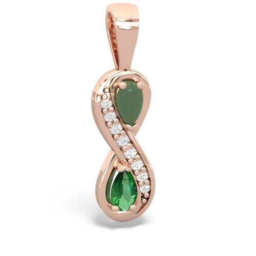 jade-lab emerald keepsake infinity pendant