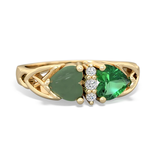 jade-lab emerald celtic ring