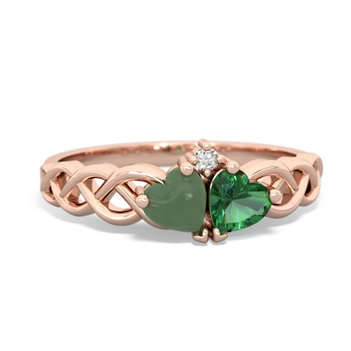 jade-lab emerald celtic braid ring