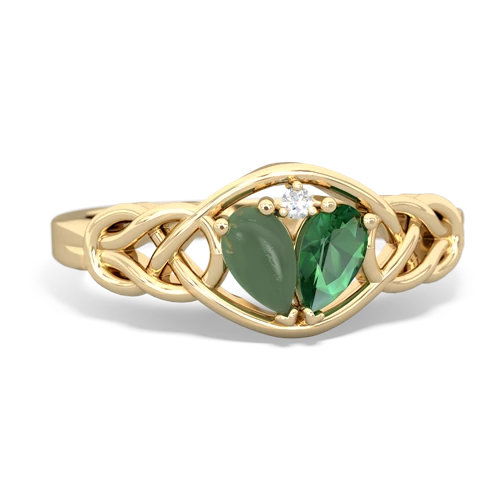 jade-lab emerald celtic knot ring