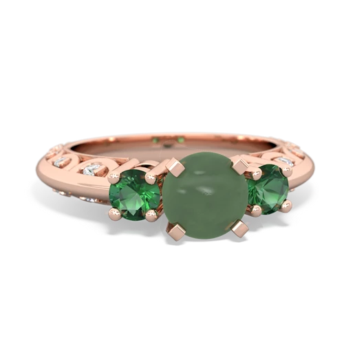 jade-lab emerald engagement ring