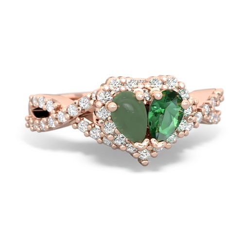 jade-lab emerald engagement ring