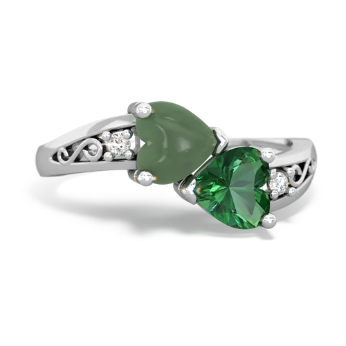 jade-lab emerald filligree ring