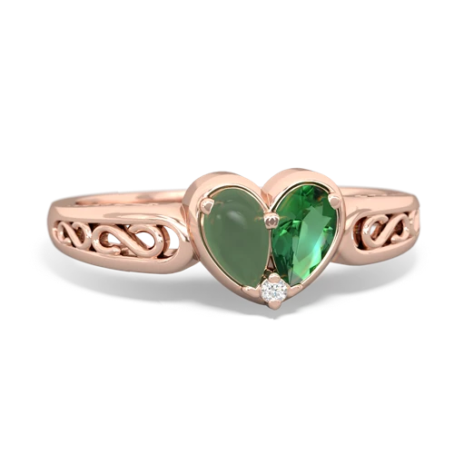 jade-lab emerald filligree ring