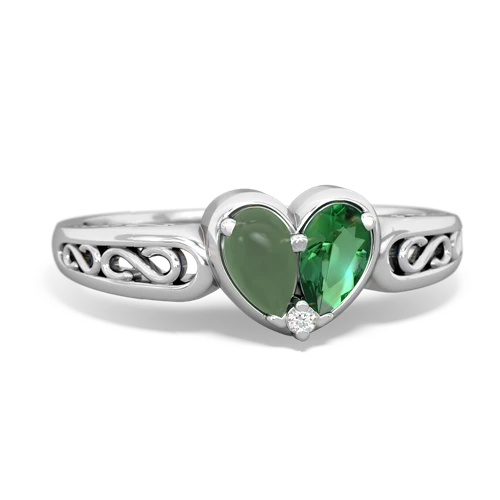 jade-lab emerald filligree ring