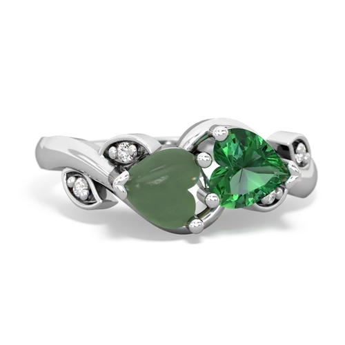 jade-lab emerald floral keepsake ring