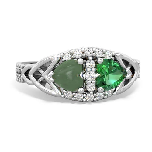 jade-lab emerald keepsake engagement ring