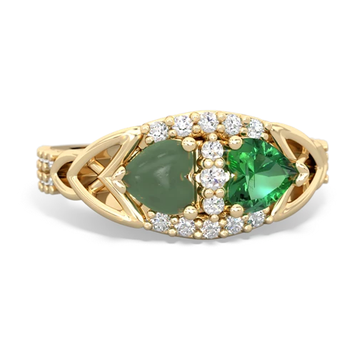 jade-lab emerald keepsake engagement ring