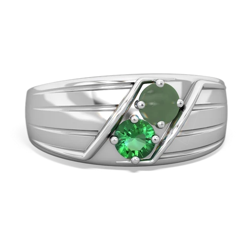 jade-lab emerald mens ring