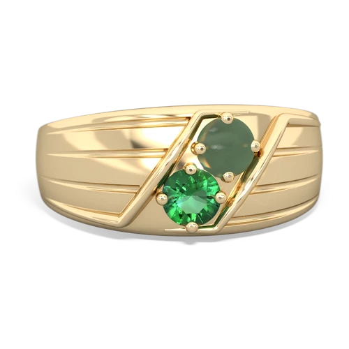 jade-lab emerald mens ring