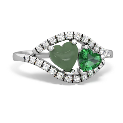 jade-lab emerald mother child ring