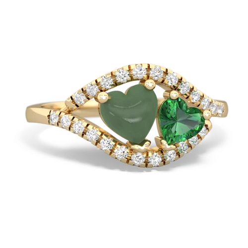 jade-lab emerald mother child ring