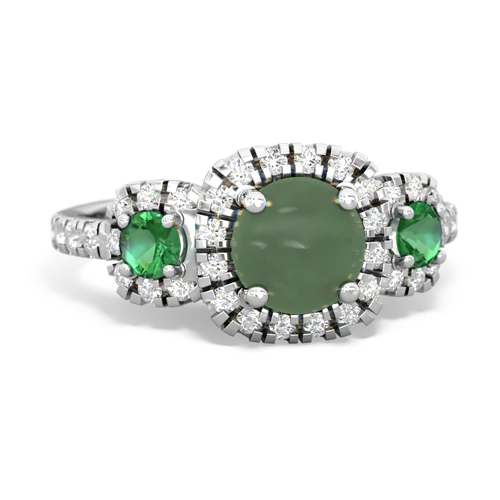 jade-lab emerald three stone regal ring