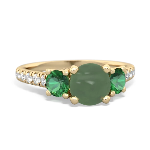 jade-lab emerald trellis pave ring