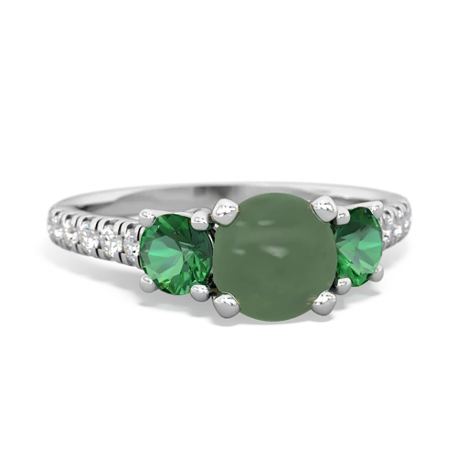 jade-lab emerald trellis pave ring