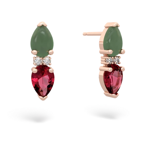 jade-lab ruby bowtie earrings