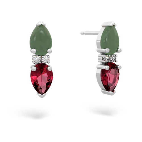 jade-lab ruby bowtie earrings