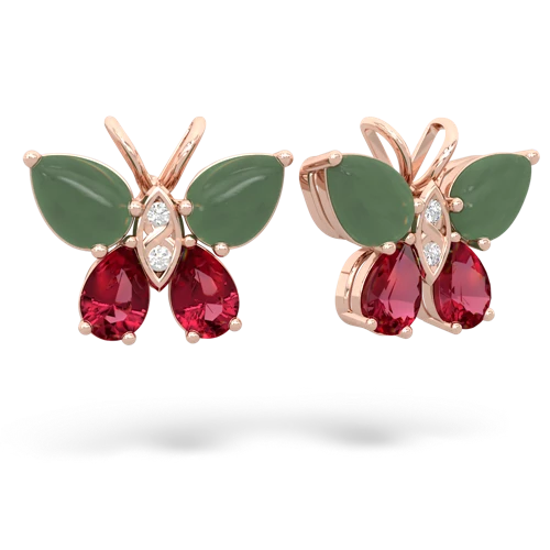jade-lab ruby butterfly earrings