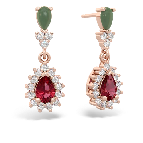 jade-lab ruby dangle earrings