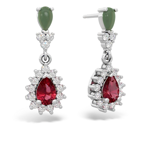 jade-lab ruby dangle earrings