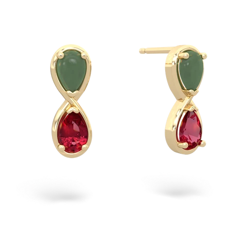 jade-lab ruby infinity earrings