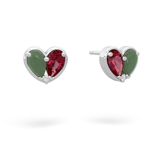 jade-lab ruby one heart earrings