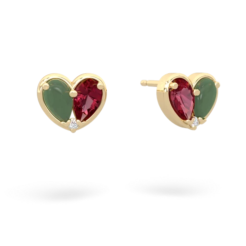 jade-lab ruby one heart earrings