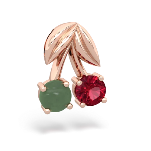 jade-lab ruby cherries pendant