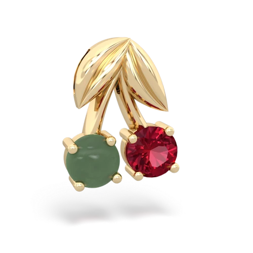 jade-lab ruby cherries pendant