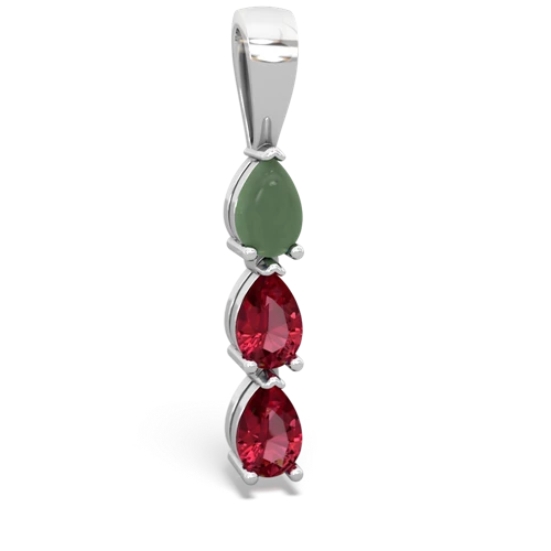 jade-lab ruby three stone pendant