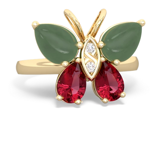 jade-lab ruby butterfly ring