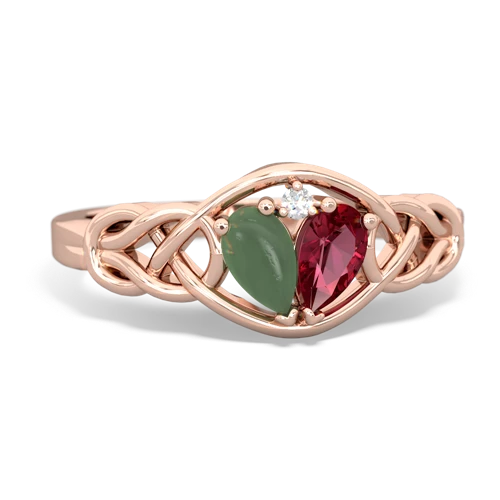 jade-lab ruby celtic knot ring