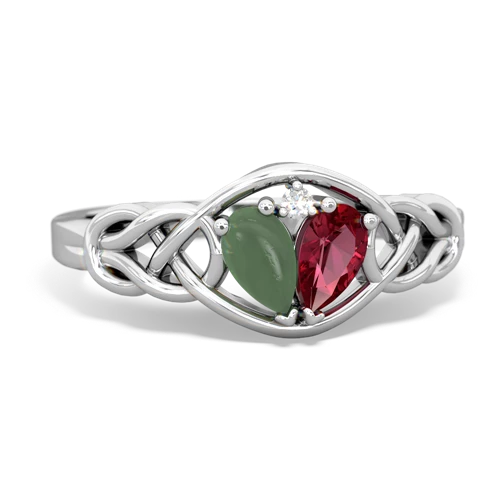 jade-lab ruby celtic knot ring