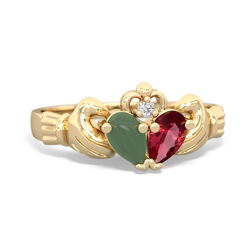 jade-lab ruby claddagh ring