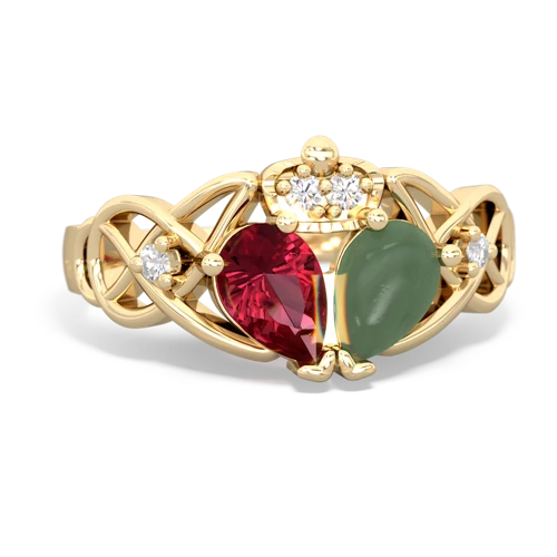 jade-lab ruby claddagh ring