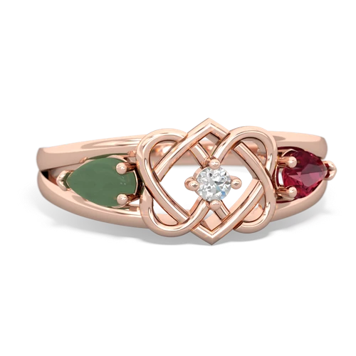 jade-lab ruby double heart ring