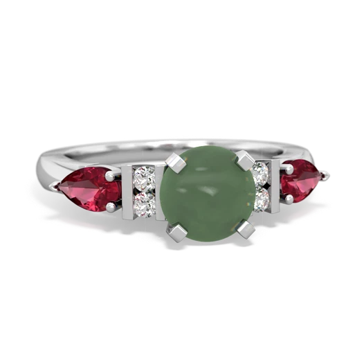 jade-lab ruby engagement ring