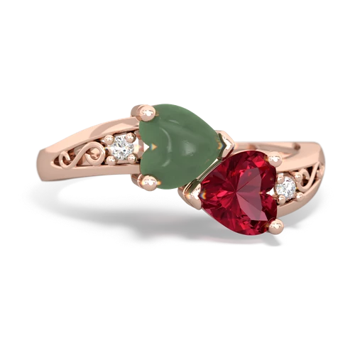 jade-lab ruby filligree ring