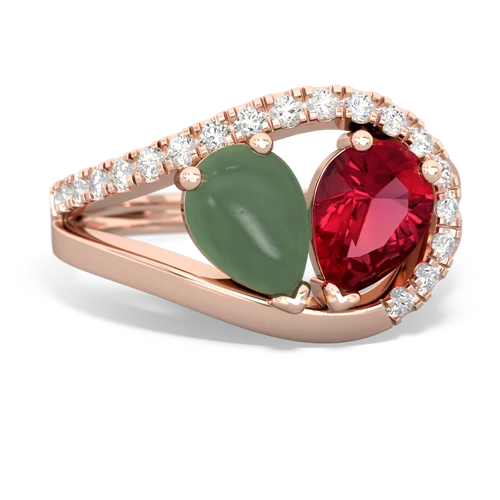 jade-lab ruby pave heart ring