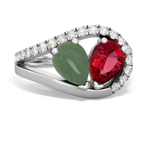 jade-lab ruby pave heart ring