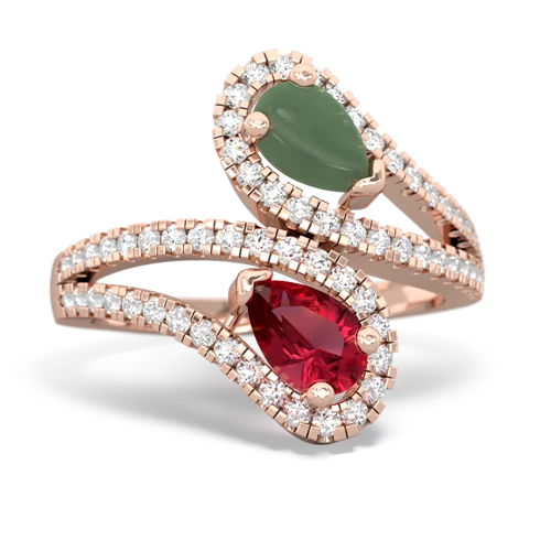 jade-lab ruby pave swirls ring