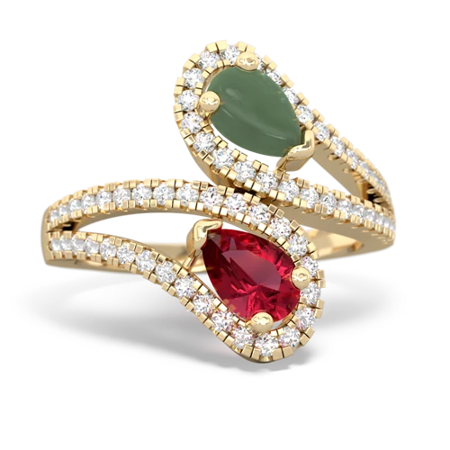 jade-lab ruby pave swirls ring