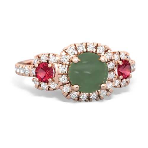 jade-lab ruby three stone regal ring