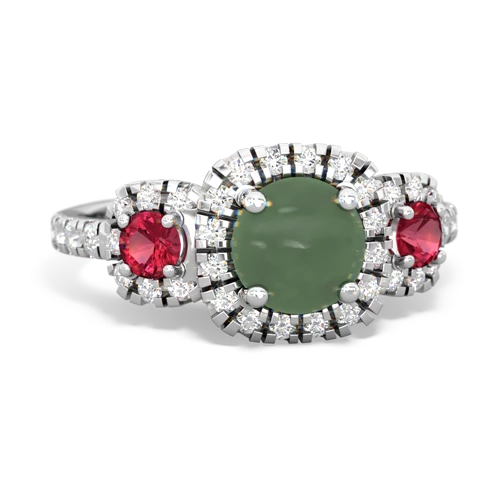 jade-lab ruby three stone regal ring
